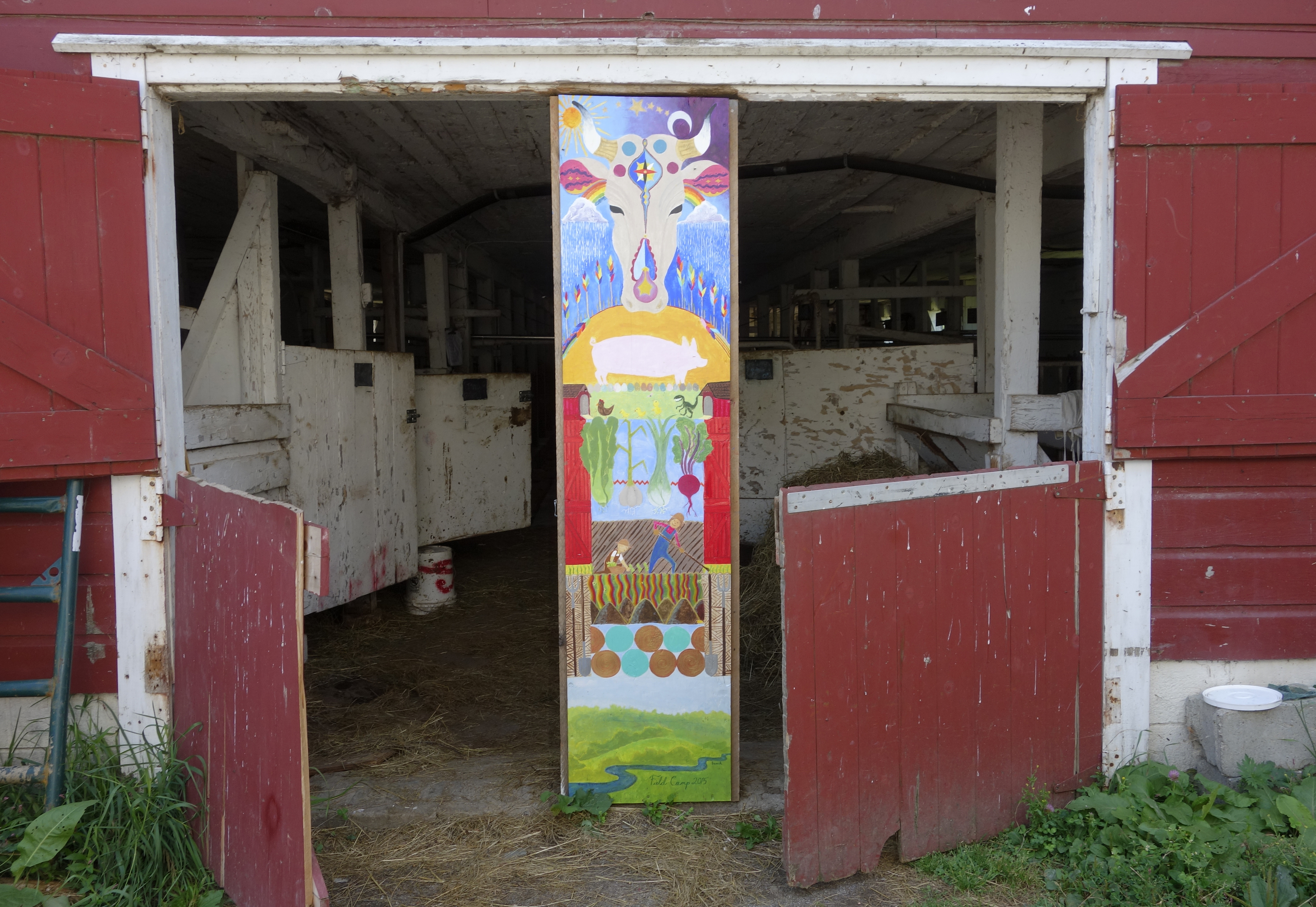 mural at Hawthorne Valley Farm dairy barn by Field Camp, 2015